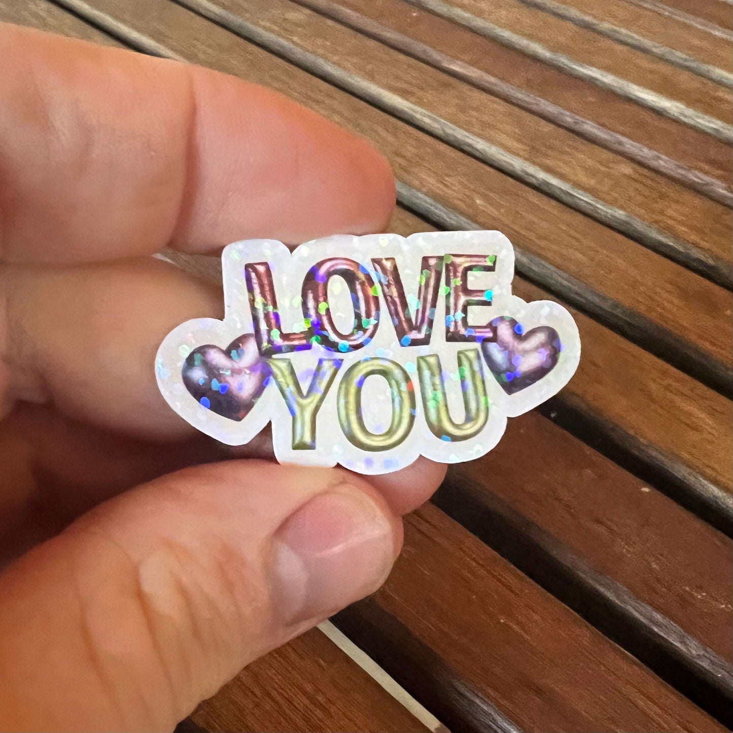 Love You/Love You More - Sparkly Valentine Stickers