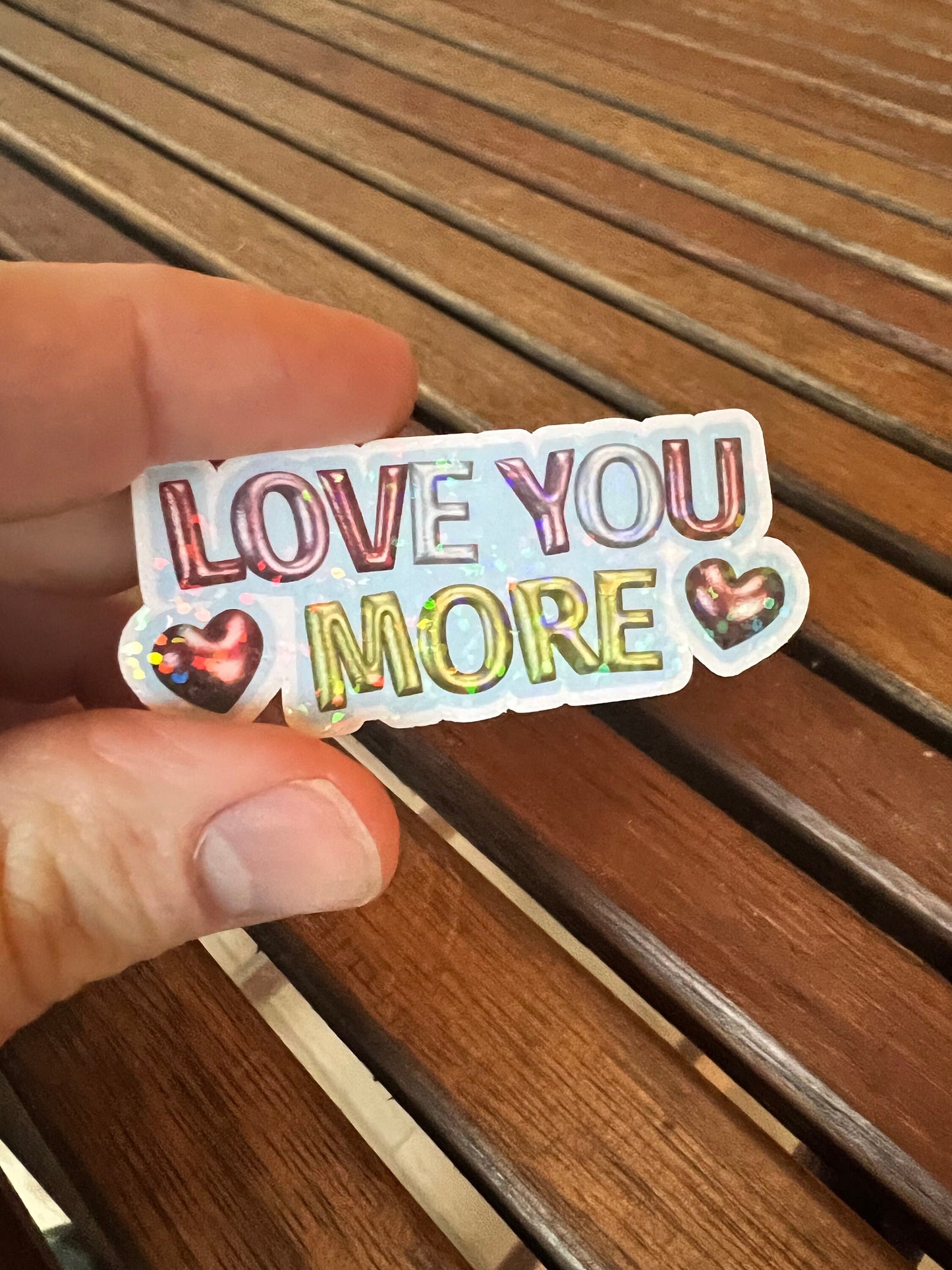 Love You/Love You More - Sparkly Valentine Stickers