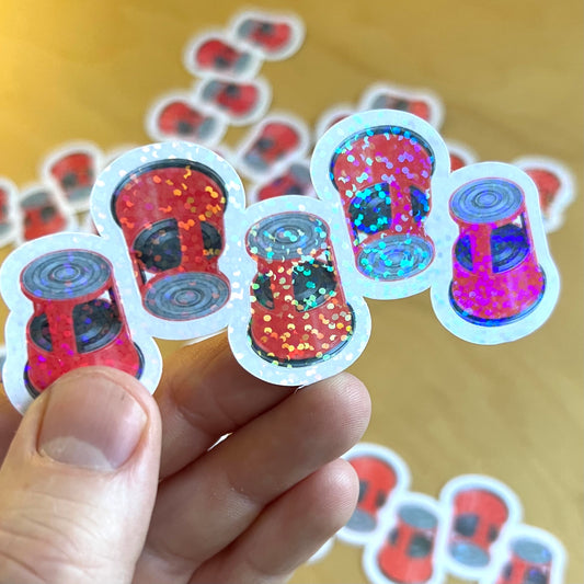 5 pack - 1" Mini Stickers! Classic Retro Library Stool