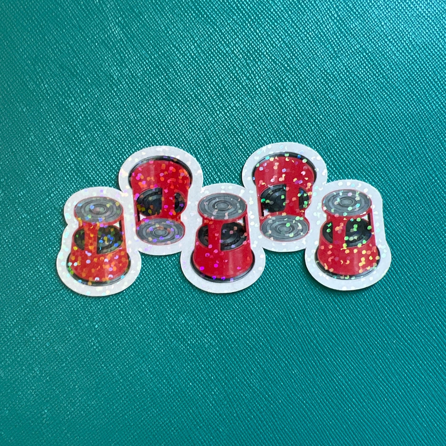 5 pack - 1" Mini Stickers! Classic Retro Library Stool